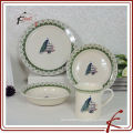 ceramic bird design circular dinner service ware